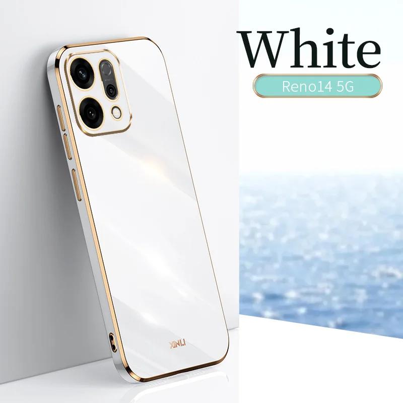 

Для OPPO Reno 14 Pro 5G 2025 14F Candy 6D Плетение Мягкий ТПУ Чехол для телефона Для OPPO Reno14 5G 2025 Гальваническое покрытие Мягкий Силиконовый Ударопрочный Чехол For Reno 14F белый