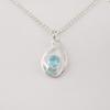 Sky Blue Topaz Gemstone 925 Sterling Silver Jewelry Zircon Pendant1.4" Designer Necklace For Women CZP-16-11