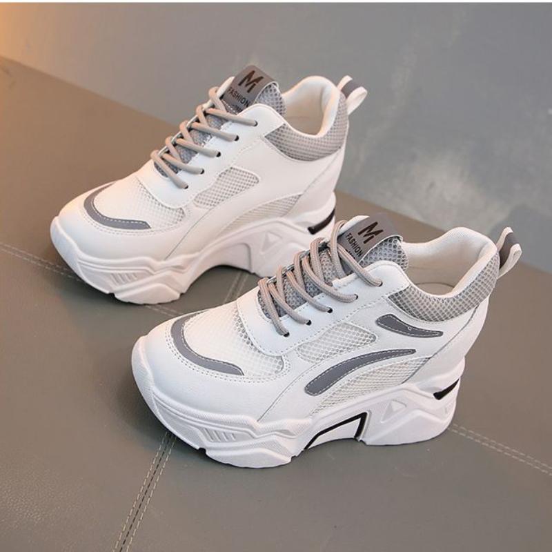 

Женские кроссовки, дышащая сетчатая обувь на танкетке, летние спортивные туфли на плоской подошве, Zapatillas Deportivas Mujer 39 серый