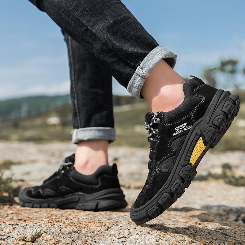 Autumn Winter Men's Leisure Breathable Travel Shoes Low-top Hiking Shoes Non-slip Wear-resistant Outdoor Mountaineering Shoes