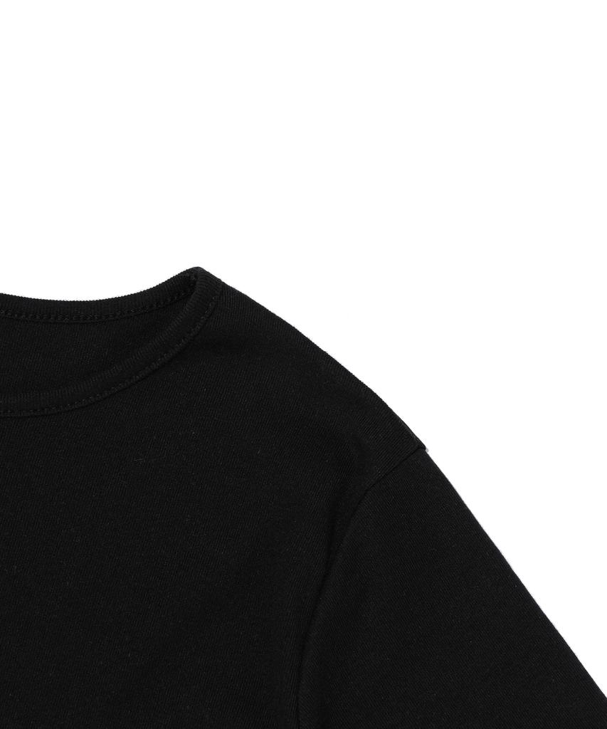 SEOUL APPAREL Lettering Logo Crop Short Sleeve T-Shirt (Black)