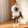 Desktop Fan Robot Shape Portable Rechargeable Personal Cooler With LED Light Portable Fan With Suction Cups For Home Kitchen