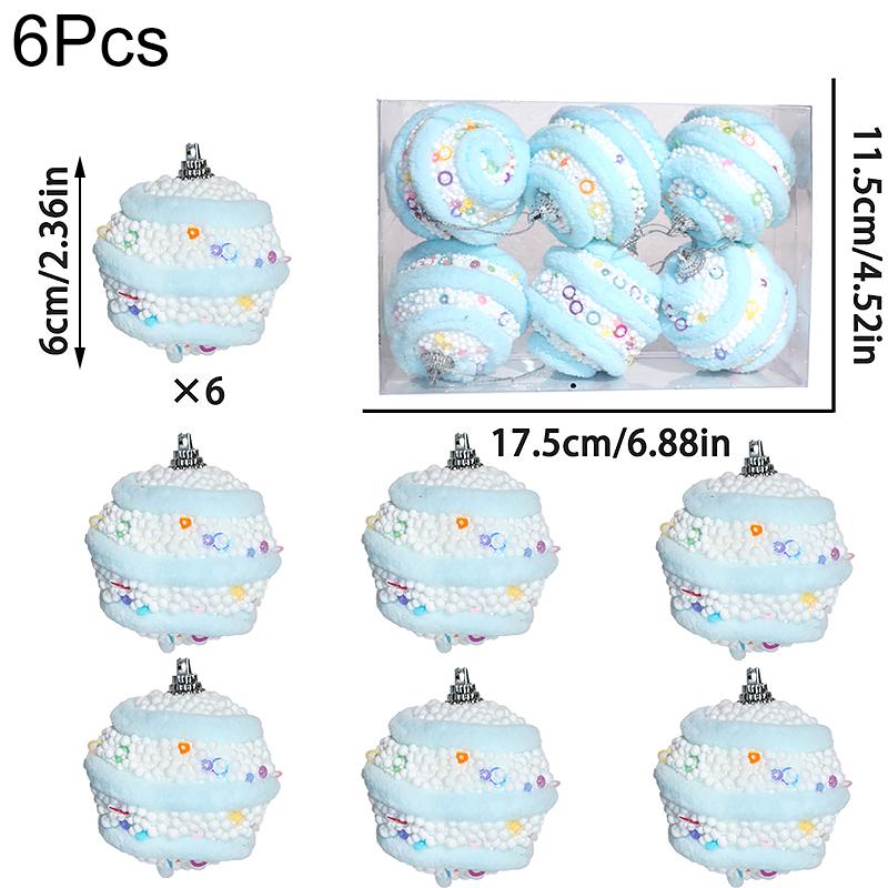 6PC/12PC Macaron Home Hanging Balls Reusable Colorful New Year Christmas Balls Pendant Christmas Tree 6cm
