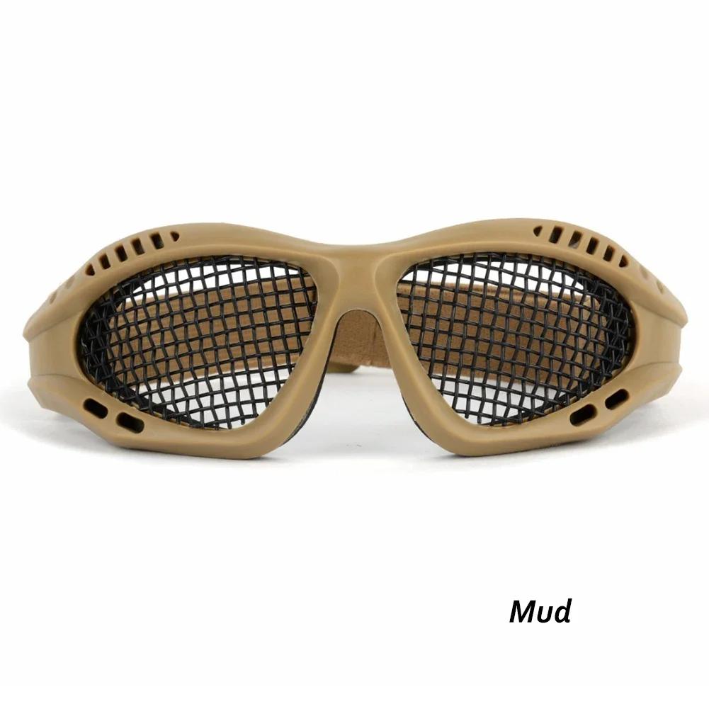 Lunettes de sécurité Airsoft Confortables Protection des Yeux Extérieure Anti-buée Avec Grille Métallique/Lentille PC Pour Paintball Chasse