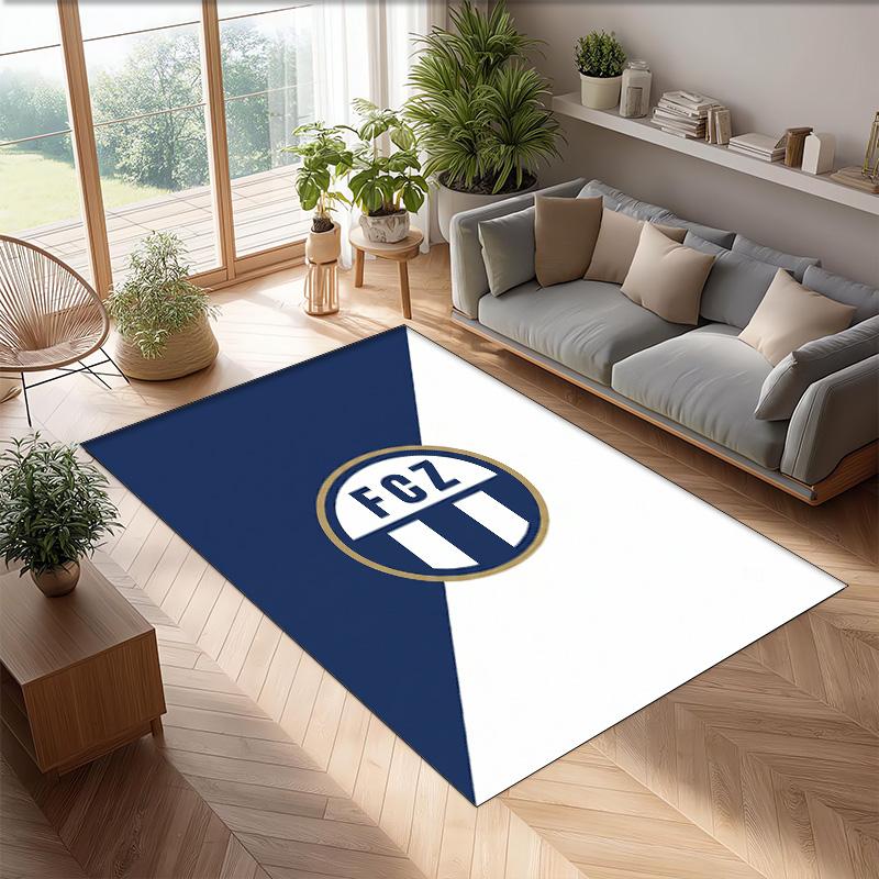 Tappeto Morbido Area Rug con Motivo Calcio FC Zürich Antiscivolo Tappeto per Pavimento Interno Tappetino Decorazione Sportiva per Camera da Letto