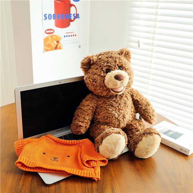 Smiling Bear Plush Toys Children's Birthday Gift Clothes Bear Sleeping Pillow Activity Gifts