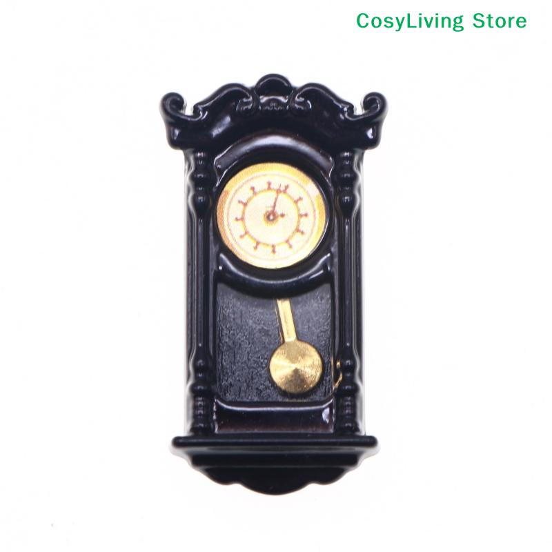 1Pcs Mini Vintage Wall Clock Model Simulation Living Room Clock Decor Home Micro Scene Accessories