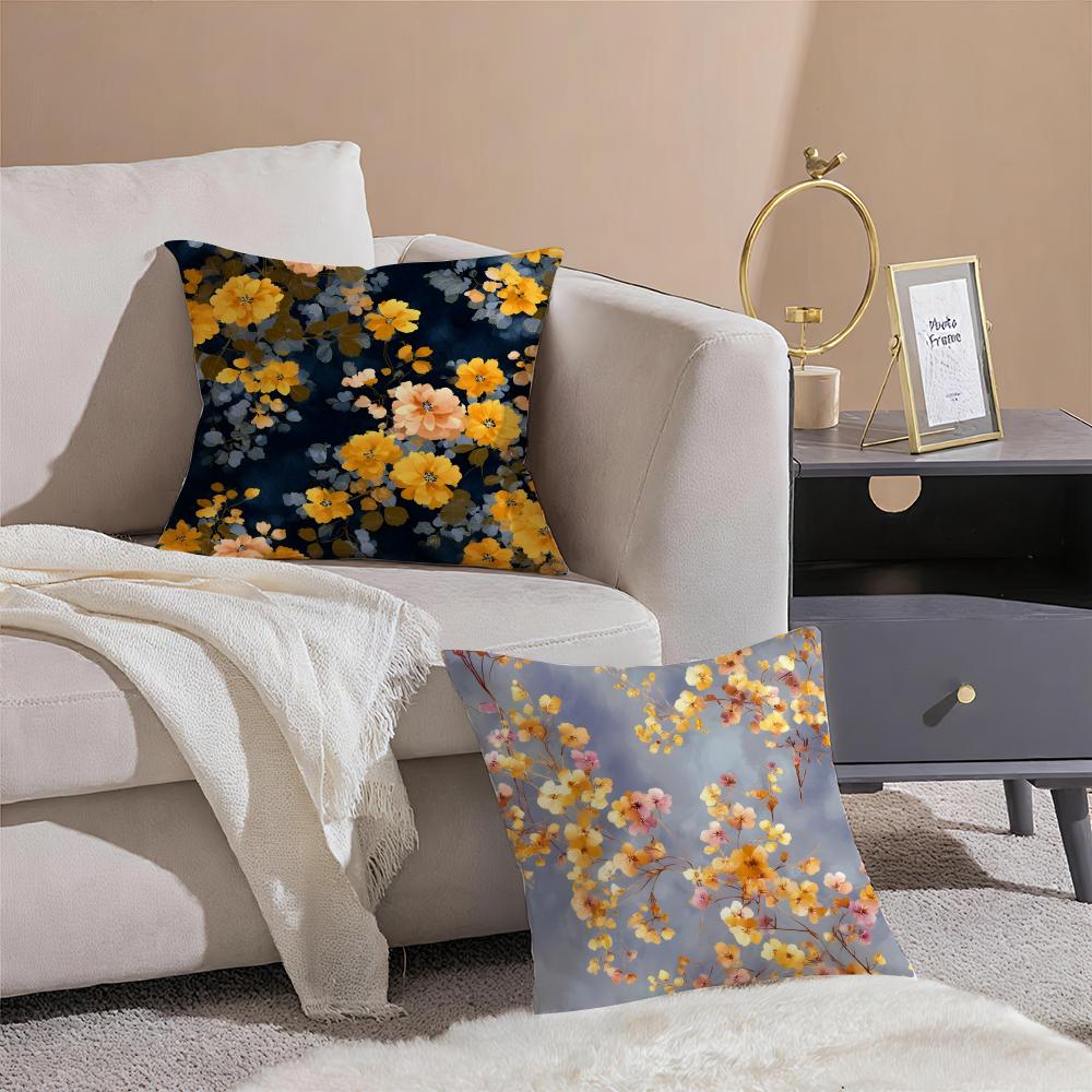 N-Niche Fresh Prints Style Art Cushion Cover Pillowcase Short Plush Invisible Zipper Room Sofa Cushion Cover