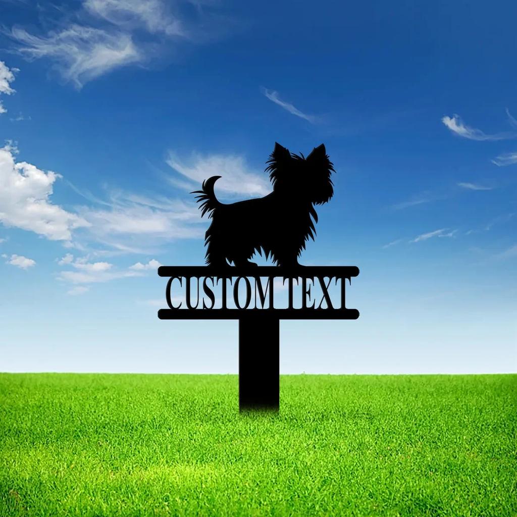 Personalized Yorkshire Terrier Metal Yard Stake for Dog Lovers