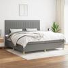 3142522 vidaXL Divan Bed with Mattress Dark Grey 200x200cm Fabric
