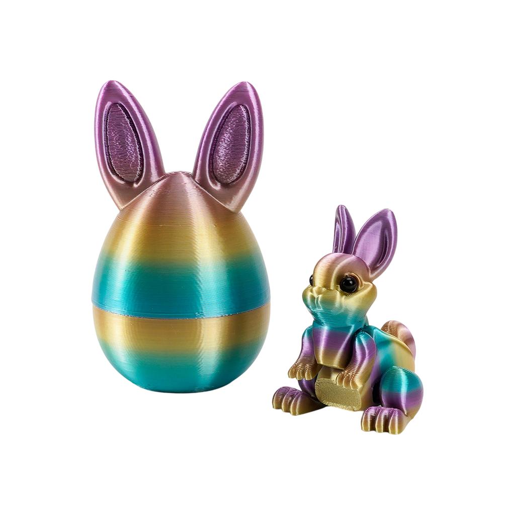 3D Printed Easter Eggs, Including A Bunny, Easter Surprise Bunny Eggs, 3D Printed Animals, Easter Basket Stuffing, Stress-relieving Toy Gifts.4pcs