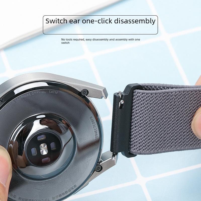 Curea elastică din nailon reglabilă, 20 mm/22 mm, pentru ceasurile Samsung Huawei GT3/Buds Woven