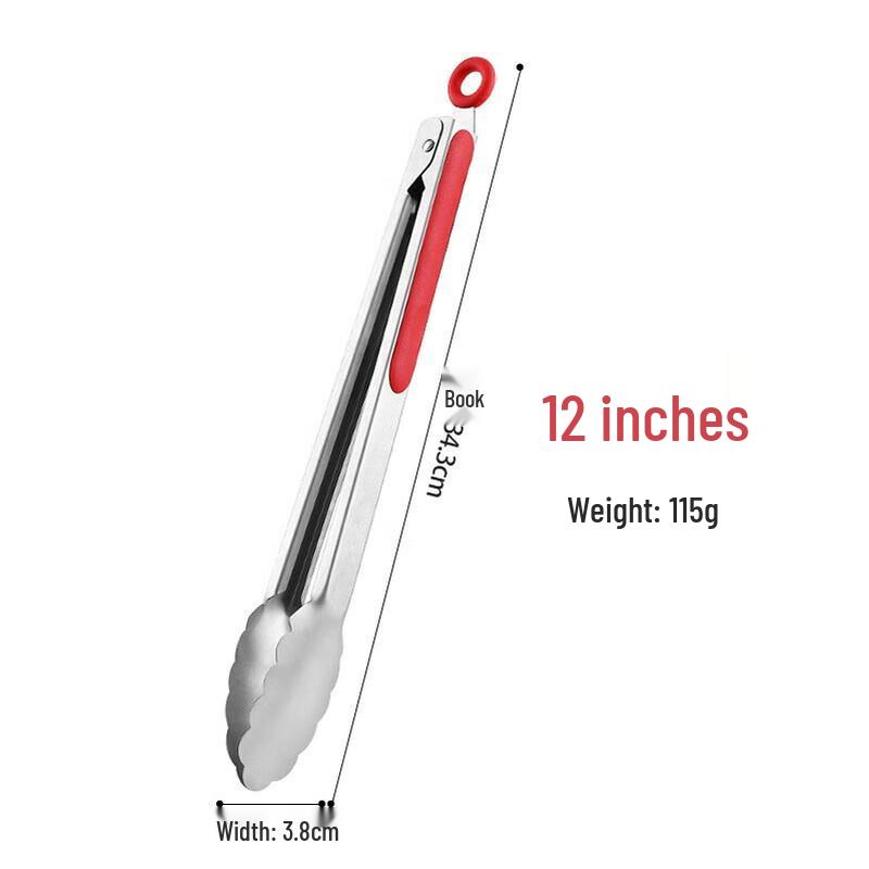 Stainless Steel Non-slip Food Tongs 12 inch