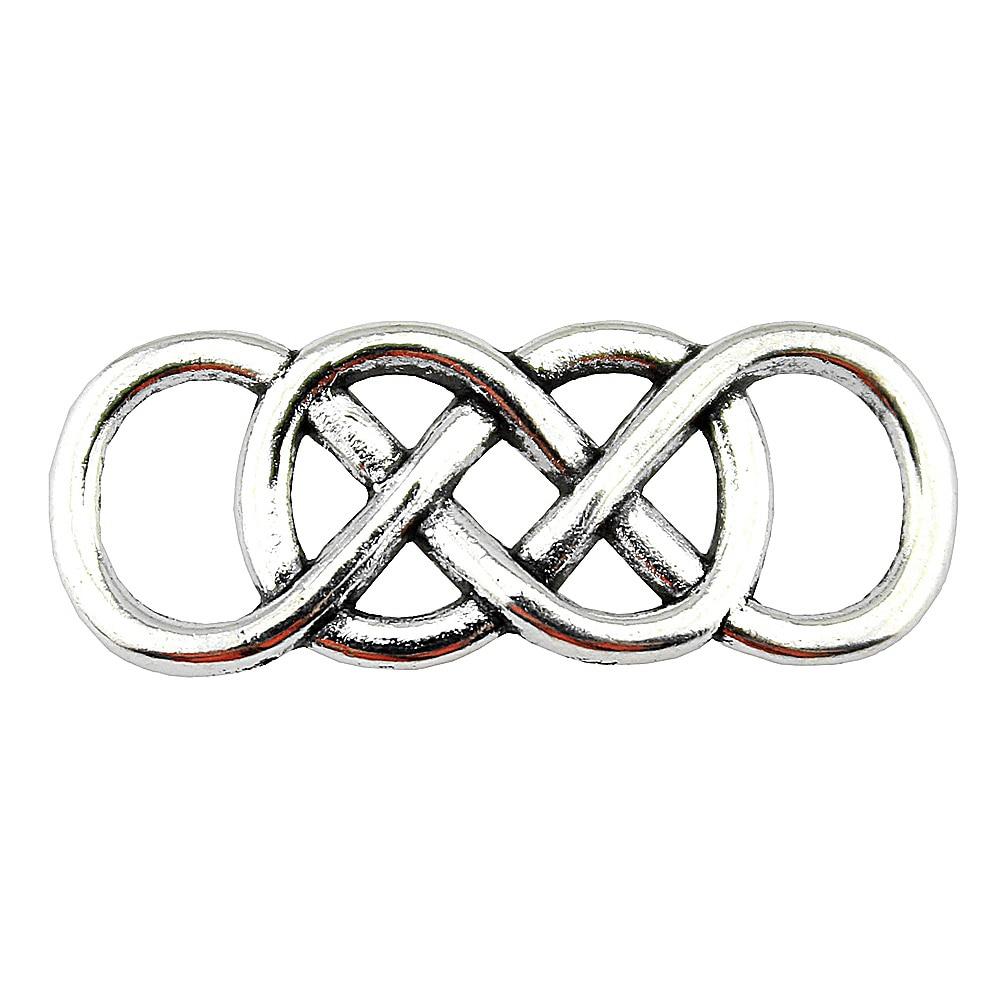 

10 шт., двойной бесконечный соединитель, подвески, компоненты ювелирных изделий, аксессуары, античное серебро, цвет цинкового сплава, 33X12 мм
