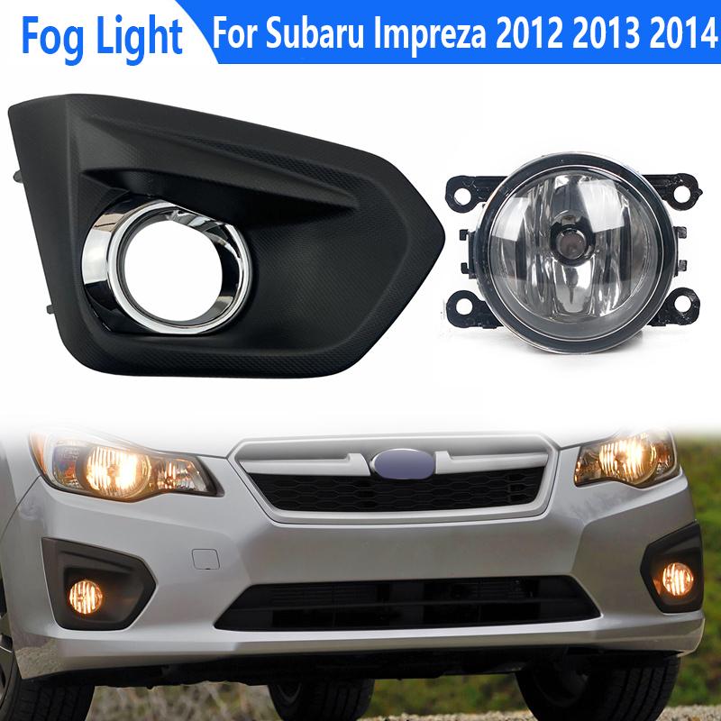 

Для Subaru Impreza 2012 2013 2014 Передній бампер автомобіля протитуманні фари безель кришка W/ Chrome ABS передній бампер кришка протитуманні фари в зборі Light 1PCS