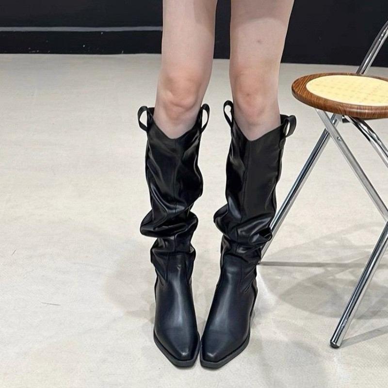Fashion Duidui Long-tube Knight Boots Women's Shoes 2025 New Autumn and Winter Knee-free Mid-tube Long Boots