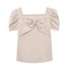 2024 Women's Summer Square Neck Slimming T-Shirt with Short Sleeves