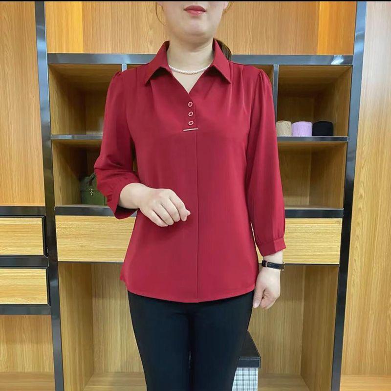

Летняя блузка с коротким рукавом для мам (женщин 40-50 лет) 3XL (Recommended for 125-135 lbs)