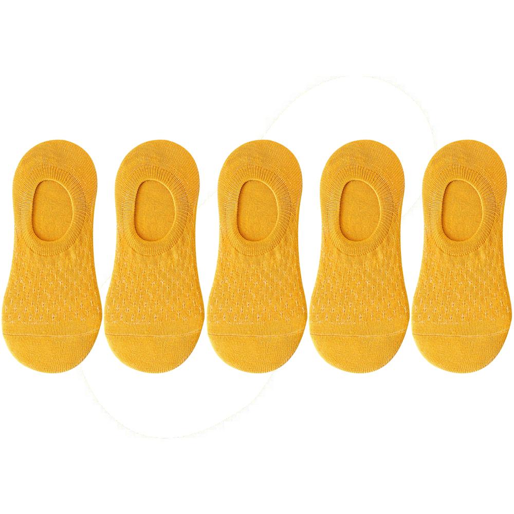 10 Pieces 5 Pairs Women Sock Slippers Set Solid Color Invisible Boat Socks Breathable Non-slip Silicone No Show Short Ankle Sock