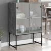 VidaXL Sideboard with Glass Doors Concrete Grey 69x37x100 Cm 836549