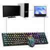 Wired USB Gaming Keyboard and Mouse Ergonomic Keyboard RGB Backlit Computer Keyboard 1.4M Compact PC Keyboard for Laptop Desktop