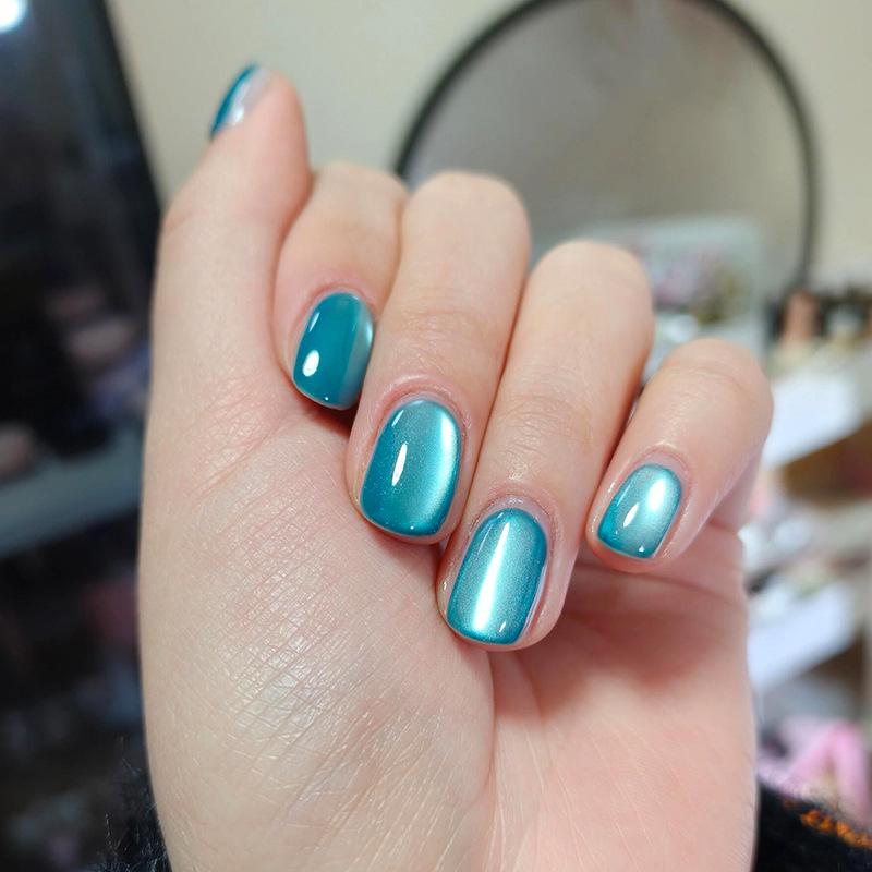 

Полупрозрачный синий кошачий глаз нейл-арт стеклянные бусины кристальный гель-лак