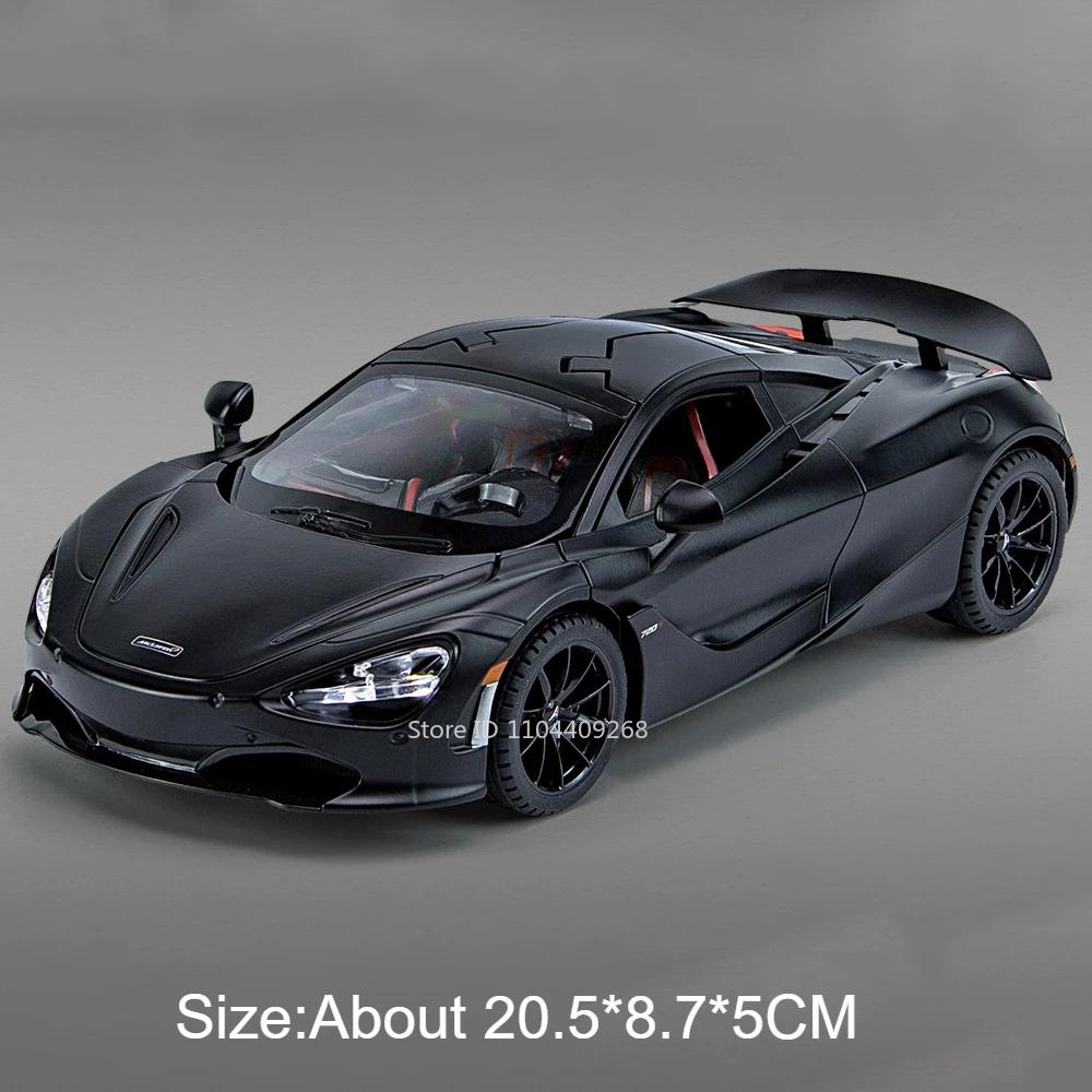 Scale 1:24 720S Senna Sports Car Toy Model Light Music Lift Tail Wing Simulation Supercar Doors Opened Models Collection Gifts