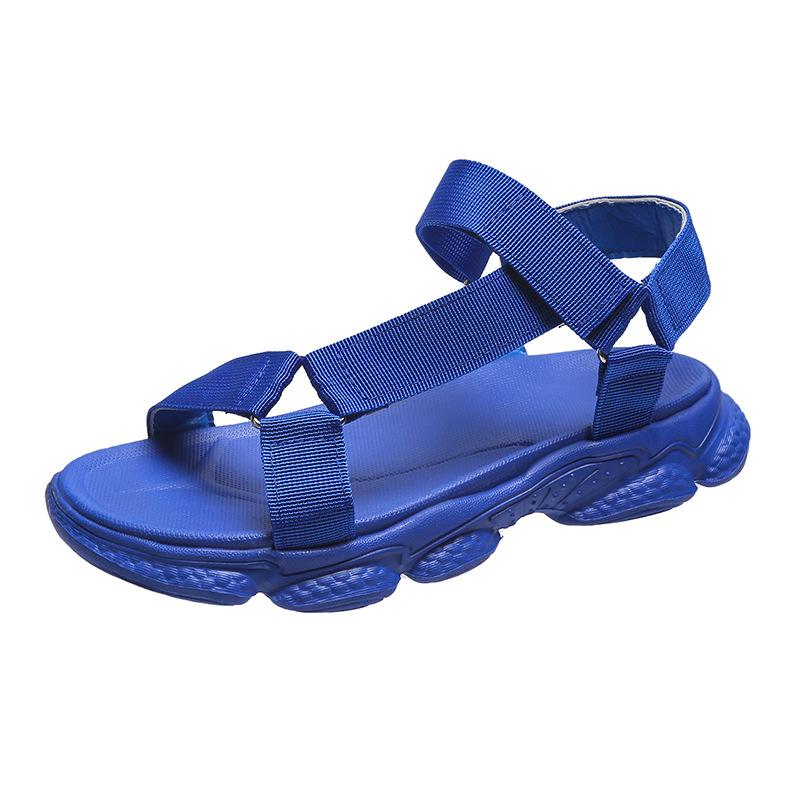Wish Cross-border Plus Size Women's Shoes 2024 Summer New Foreign Trade Flat Sandals Rainbow Color Ladies Sandals