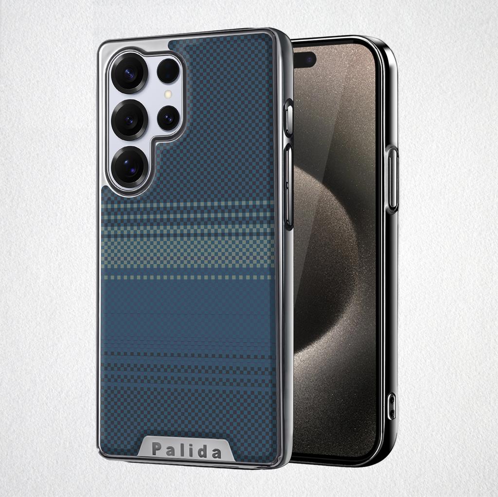 For Samsung Galaxy S25 S25 Ultra S24 S24 Ultra Electroplated Carbon Fiber Texture Magnetic Wireless Charging Phone Case