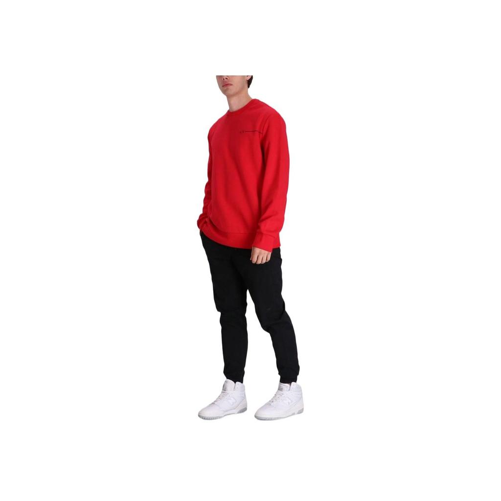 Armani Exchange Ss23 Logo Print Crewneck Sweatshirt Men Sweatshirt Red 3RZMBC-ZJCAZ-14AQ