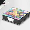 Flowers Diamond Painting Notecard Box Gem Art Sticky Note Holder Gem Painting Memo Pad Holder Mosaic Kit for Adults Beginners
