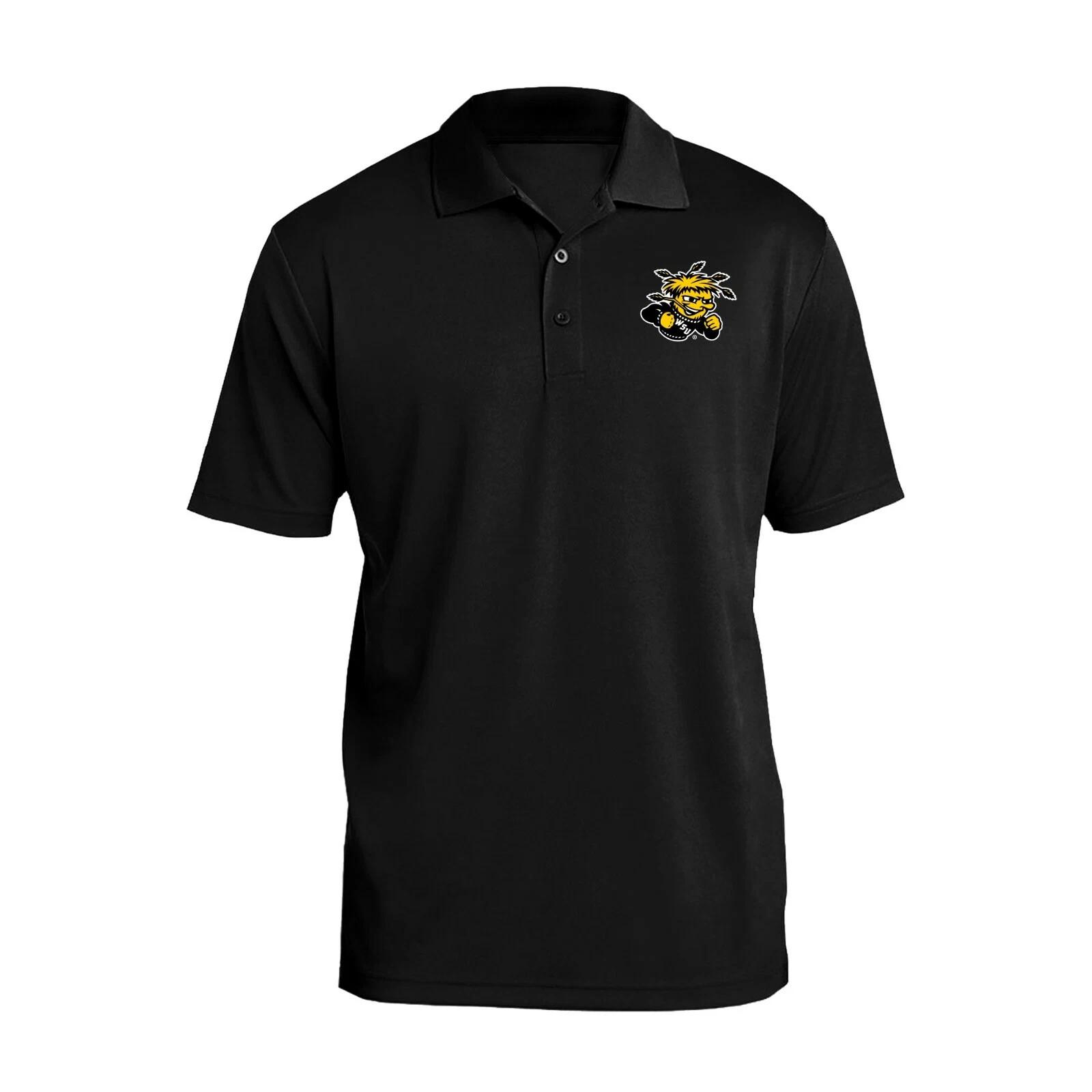 Wichita State Shockers Primary Logo Left Chest Polo - Black XL
