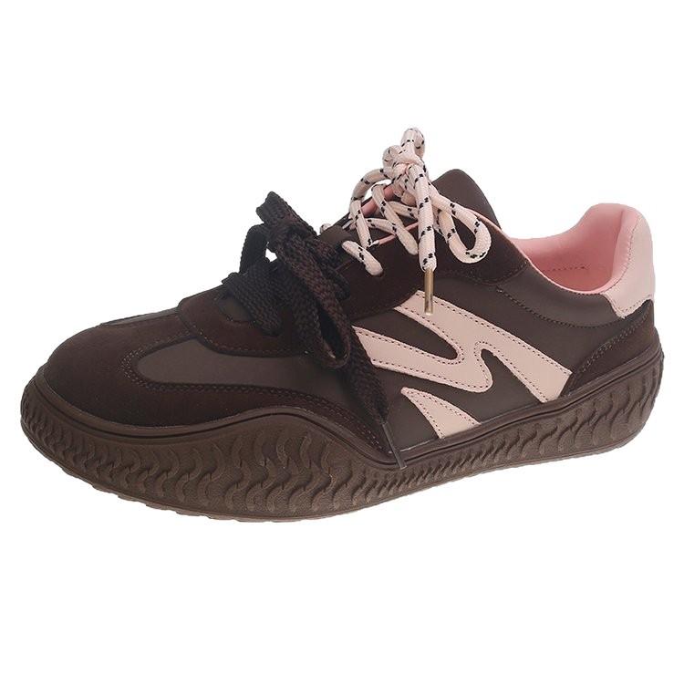 Cowhide version~ 3cm thick-soled Dexun shoes, new sports versatile casual shoes in autumn 2025, women's color matching Forrest Gump shoes