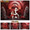 Mocsicka Christmas Red Door Background For Photography Xmas Tree Adult Kids Children Backdrop Banner Decoration Studio Photozone