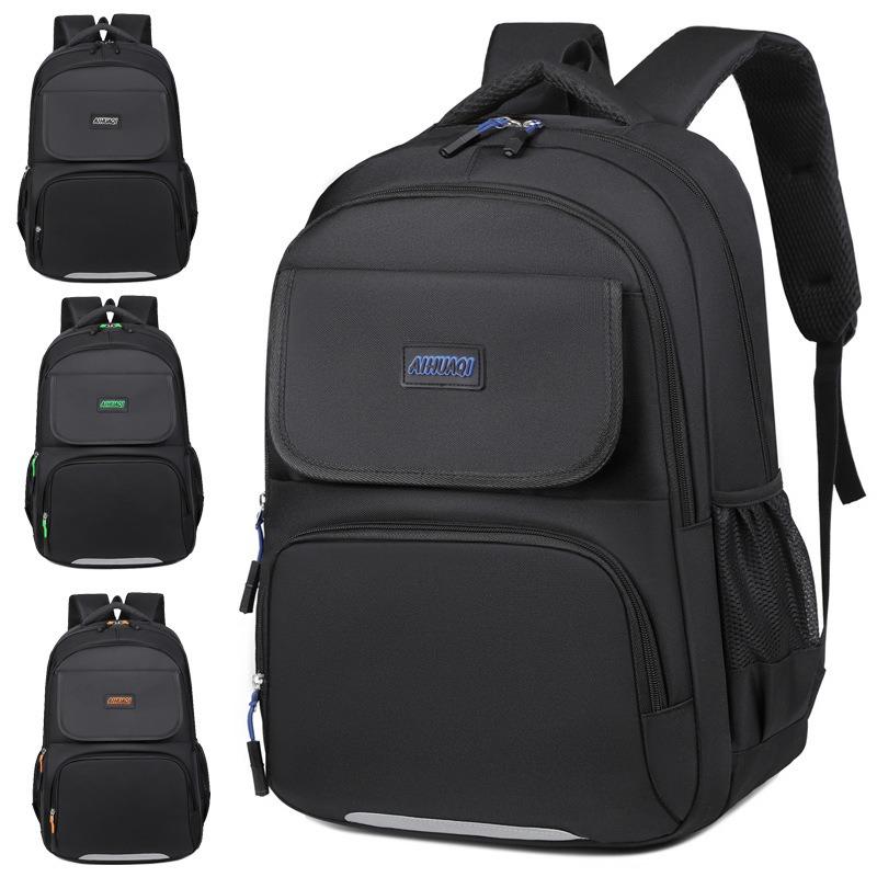 Reflective strip backpack men's travel large capacity school backpack women go out light student schoolbag dirt resistant