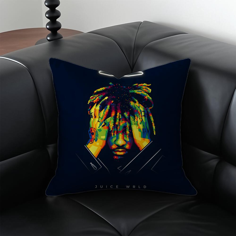 singer rap JJuice WRLDMT Cushion Cover Pillow Case Antidustmite Invisible zipper silky plush cushion