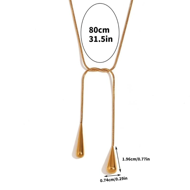 Minimalists Teardrop Necklace Crafted From Stainless Steel for Everyday Elegant