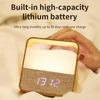 Rechargeable LED Night Light with Alarm Clock Time Display Wake Up Bedside Night Light Dimmable For Bedroom Sleep Table Lighting