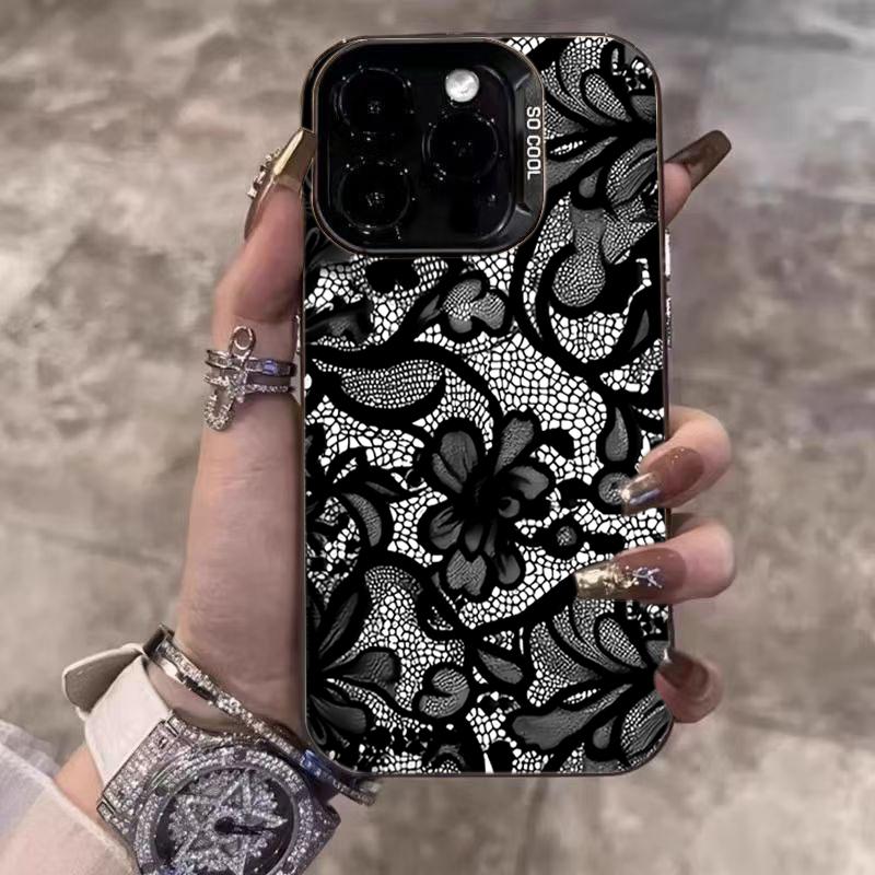 

Модний Чорний Лазерний Чохол з Мереживом для Samsung Galaxy A16 A26 A25 A24 A36 A35 A56 A55 A54 S25 FE S24 Ultra S23 Plus S22 Galaxy A26 5G