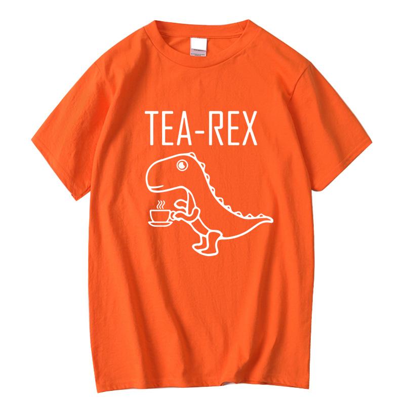 Men's High Quality 100% Cotton Cool Funny Summer Casual Dinosaur Design Printing O-neck For Men T-shirt Male Tee Shirts Men Tops