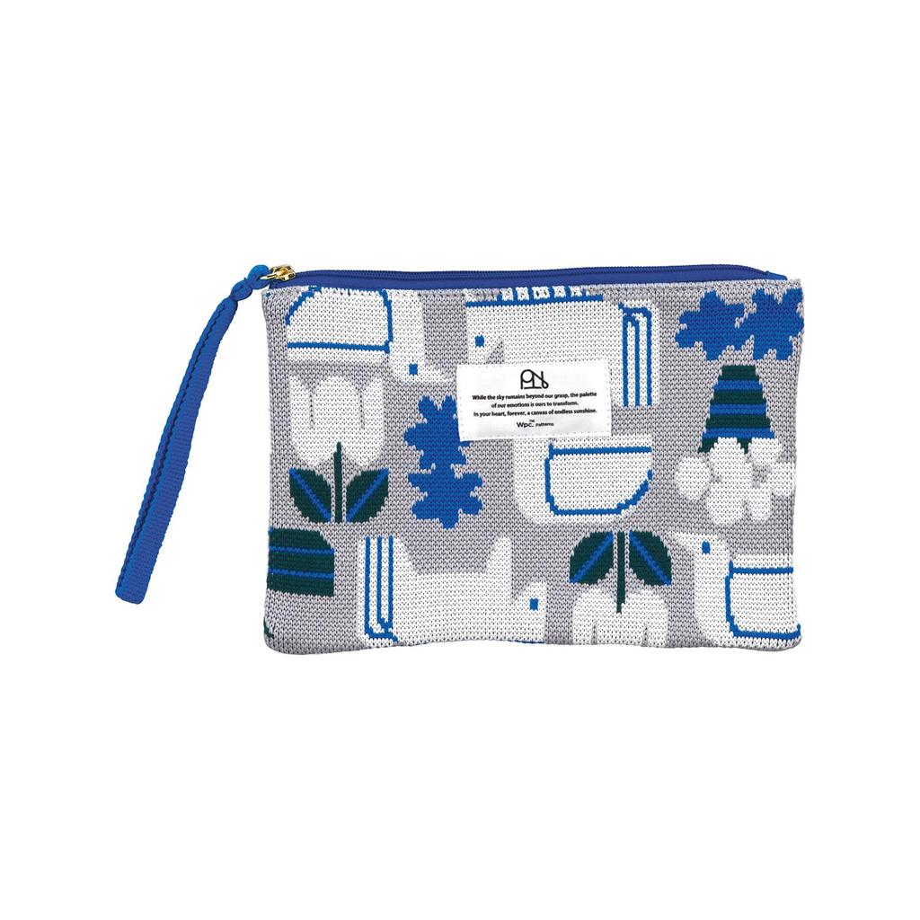 Patterns Vogelwenne Knit Flat Machine Wpc. Pouch, Gray, Washable, Multi-Purpose, Travel, Cute, Stylish, Women's, W145-575-204