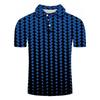 Geometric pattern short-sleeve polo, trendy casual top for everyday use.