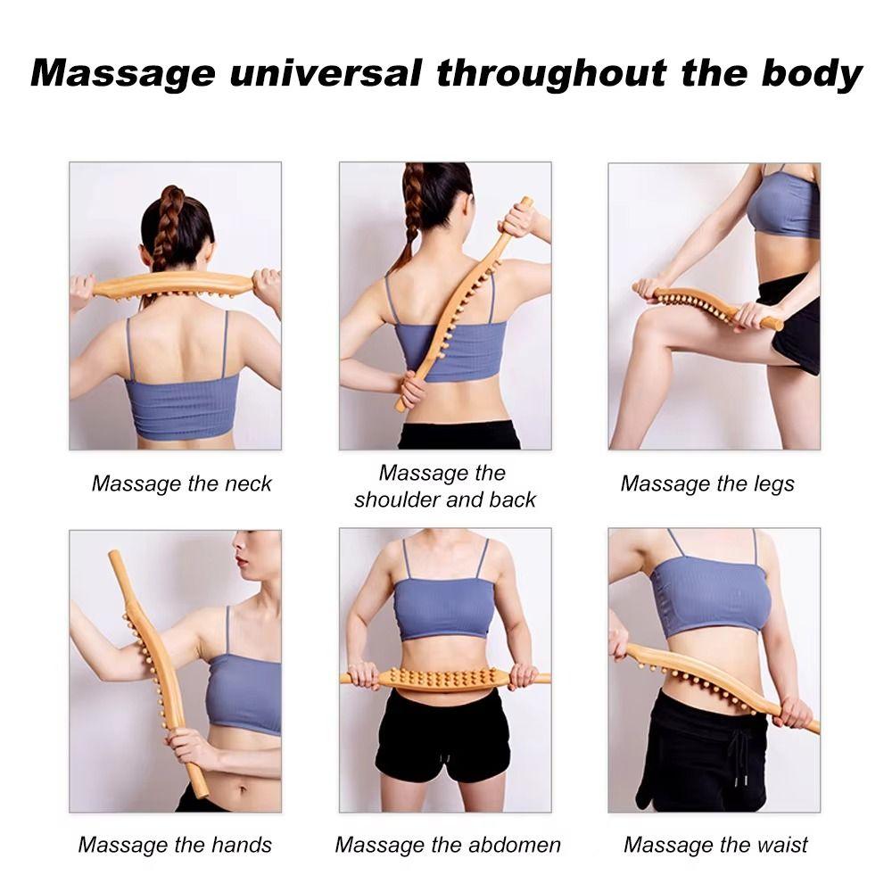 Durable 37 Beads Body Massaging Stick Universal Handheld Acupoint Massager Relax Therapy Massage Tool Back Scraping Stick