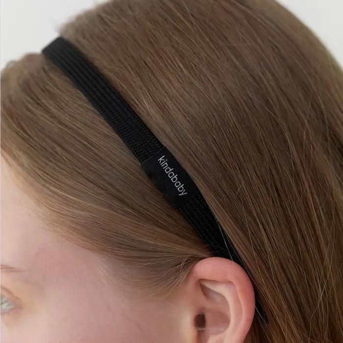 essential ribbon line head band - black