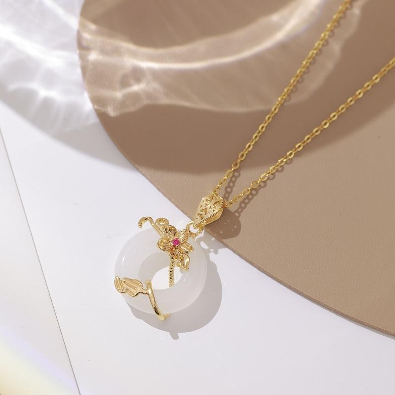 

Men s Necklaces Women s Necklaces European and American Fashion Stainless Steel Necklaces Butterfly Flower Pendant Clavicle Necklaces CHINA&45 cm