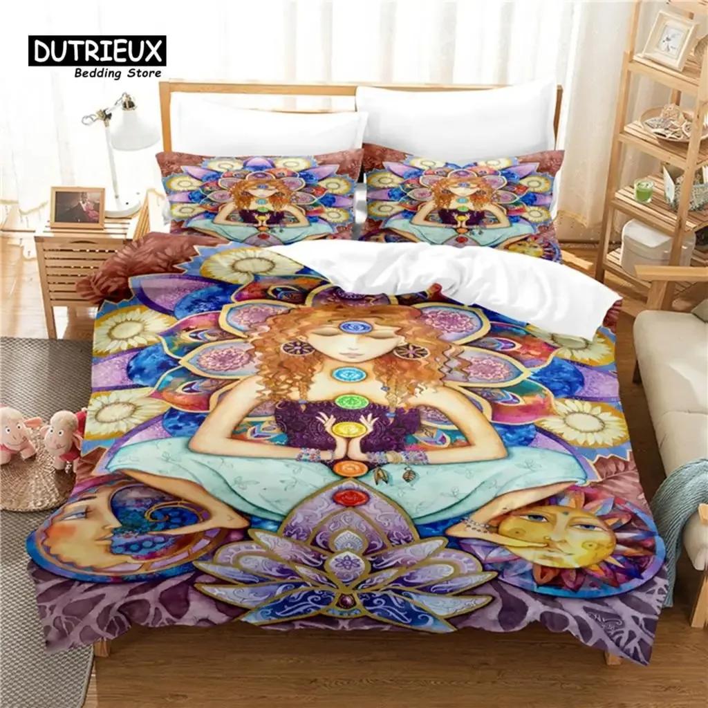 Cartoon Girl Bedding Set, Girls Duvet Cover Set, 3d Bedding, Digital Printing Queen Size Bedding Set, Fashion Design