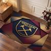 West Ham United Football Print Crystal Velvet Rug, Comfortable Water Absorbent Non Slip Indoor Floor Carpet
