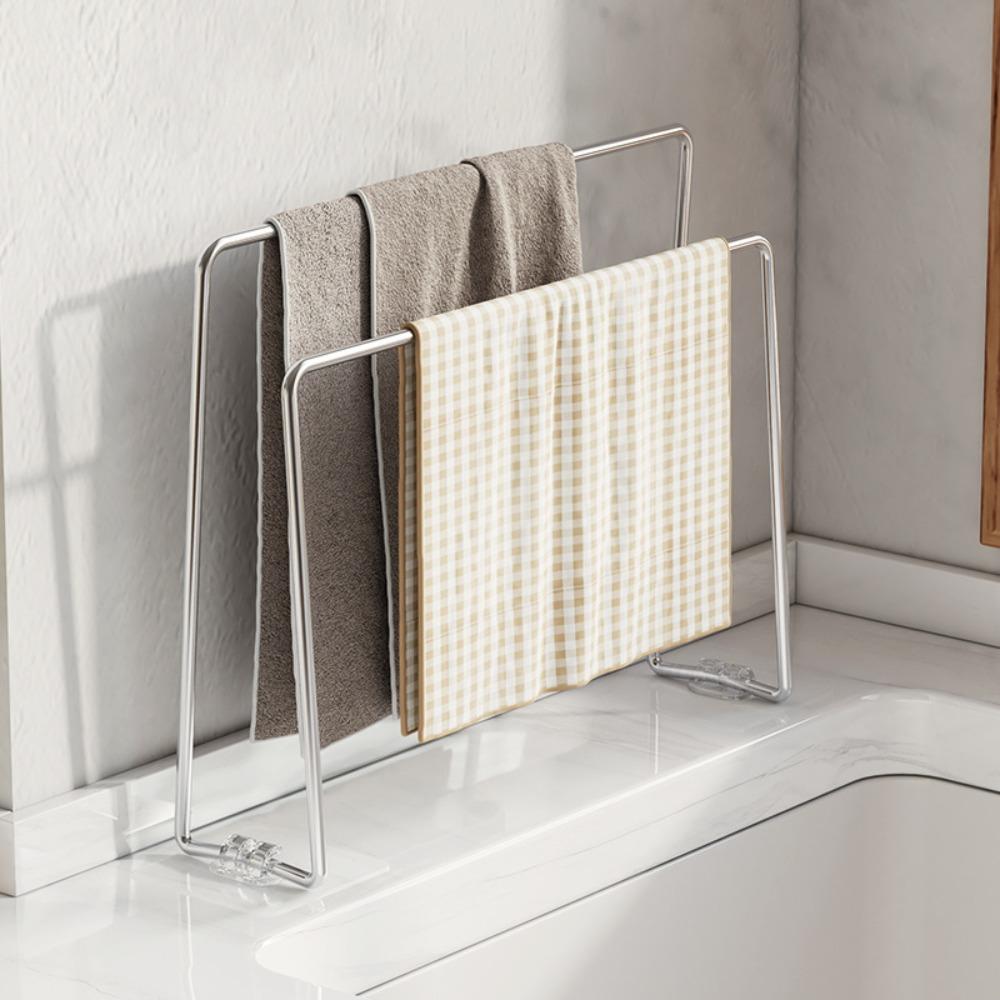 Vertical Dish Rag Storage Rack Save Space Hand Towel Drain Stand Dishrag Organizer  Kitchen Sink