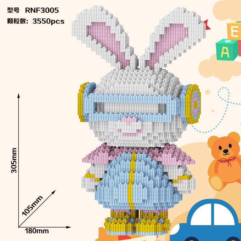 30 см Милый Радужный Кролик Строительные Блоки Игрушка Детская Головоломка Строительные Блоки Игрушка Настольное Украшение Рождественский Подарок