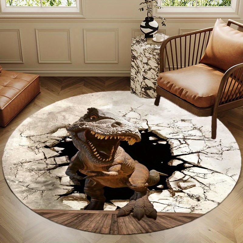 

Dinosaur Breaking Wall Round Area Rug Non Slip Floor Mat Office Chair Pad Living Room Bedroom Home Decor Carpet Diameter 60cm